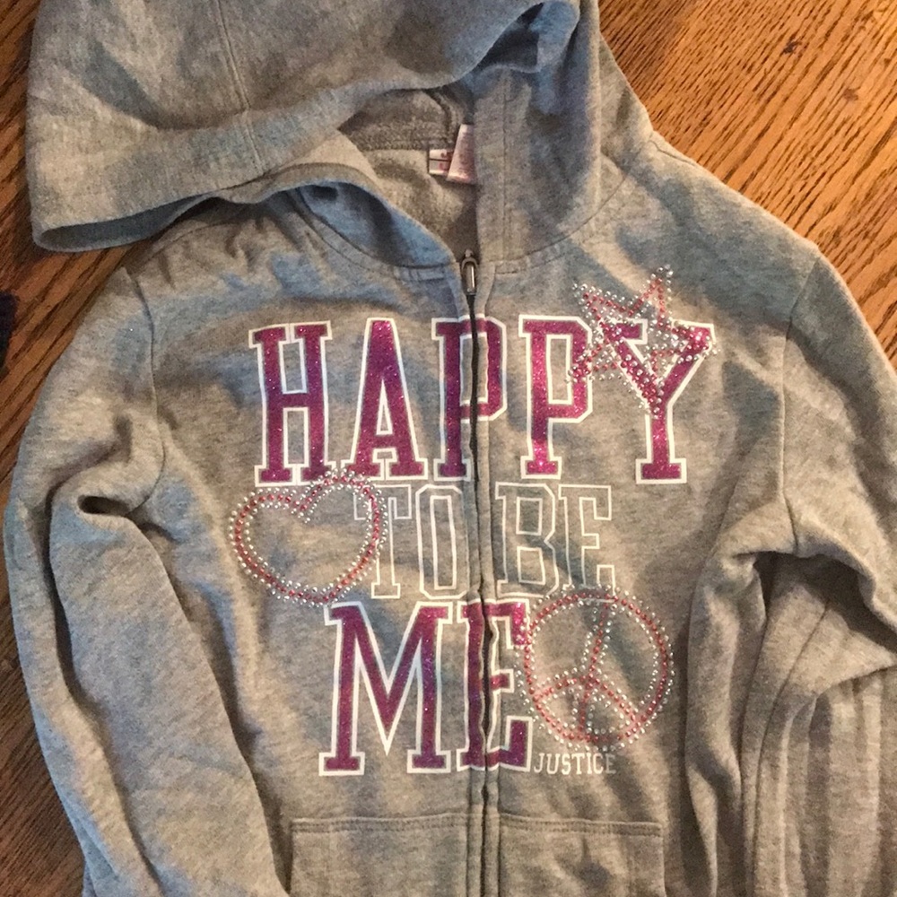Justice zip front hoodie - girl's 7